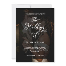 Modern Photo Wedding Black & White Overlay Minimal
