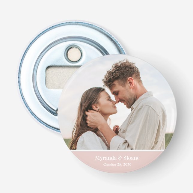 Modern Photo Wedding Bottle Opener (Front)
