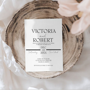 Modern Photo Wedding Engagement Black Invitation