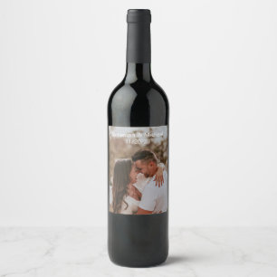 Modern Photo Wedding Engagement Gift Favour  Wine Label