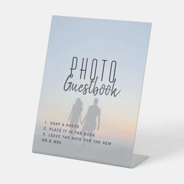 Modern Photo Wedding Guestbook Sign (Front)