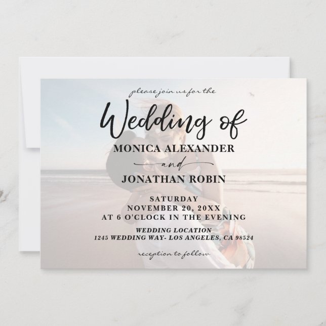 Modern Photo Wedding - Horizontal 2 Invitation (Front)