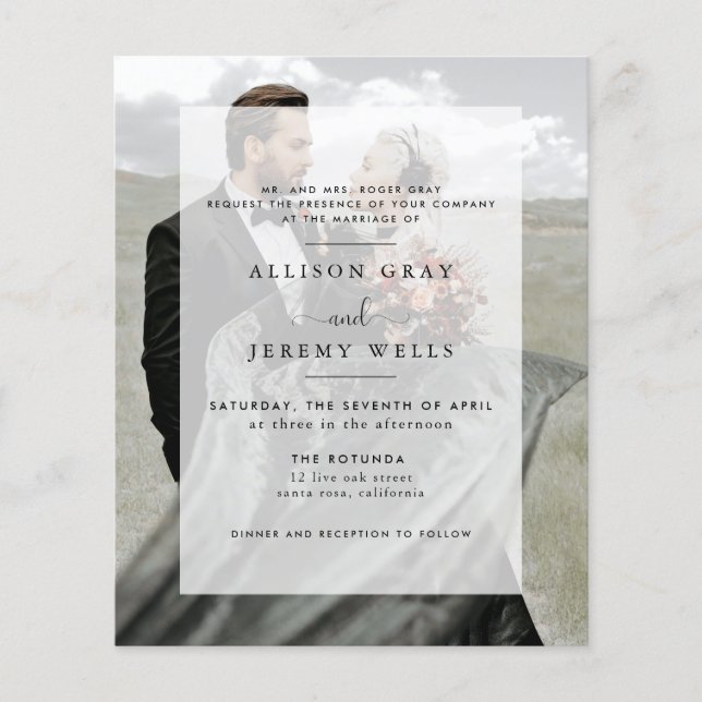 Modern Photo Wedding Invitation (Front)
