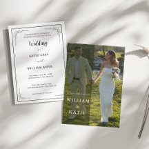 Modern Photo Wedding Invite Minimalist Elegant 5x7