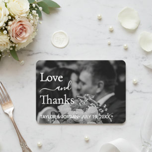 Modern Photo Wedding Minimalist Botanical Floral Thank You Card