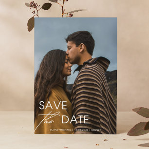 Modern Photo Wedding & Minimalist Save the Date Invitation
