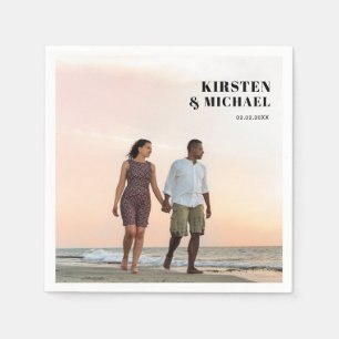 Modern photo wedding  napkin