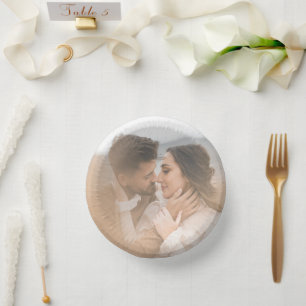Modern Photo Wedding Paper Plate