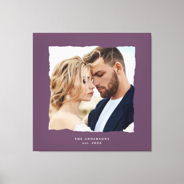 Modern photo wedding personalized est. in canvas print (Front)