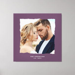 Modern photo wedding personalized est. in canvas print