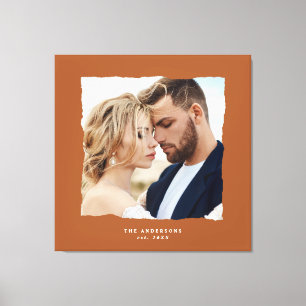 Modern photo wedding personalized est. in canvas print