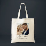 Modern photo wedding personalized mr and mrs tote bag<br><div class="desc">Modern simple torn edges burgundy effect photo wedding personalized mr and mrs</div>