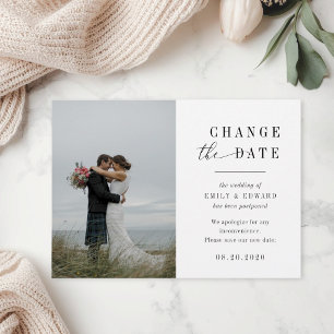 Modern Photo Wedding Postponement Announcement