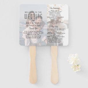 Modern Photo Wedding Program Hand Fan