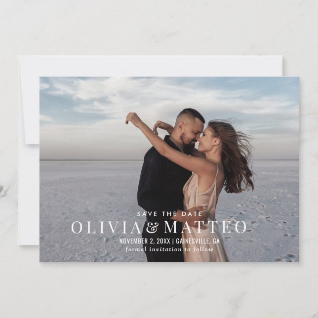Modern Photo Wedding Save The Date (Front)
