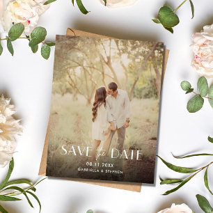 Modern Photo Wedding Save the Date Announcement Postcard