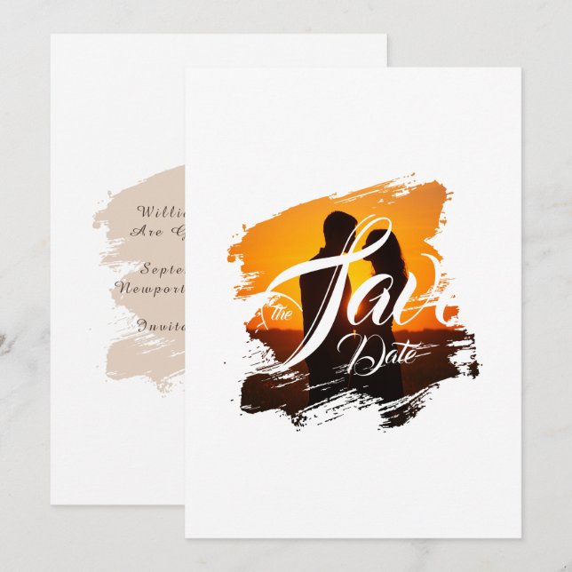 Modern Photo Wedding Save The Date Invitation (Front/Back)