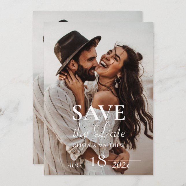 Modern Photo Wedding Save the Dates  Save The Date (Front/Back)