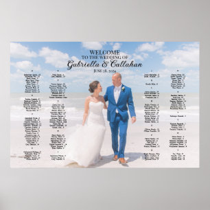 Modern photo wedding seating chart alphabetical
