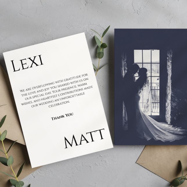 Modern Photo Wedding Thank You Card (Creator Uploaded)