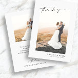 Modern Photo Wedding Thank You Card<br><div class="desc">This modern and chic thank you card features an elegant hand-lettered script 'thank you' on the front. Easily personalize the back with a thank you message to your family and friends.</div>