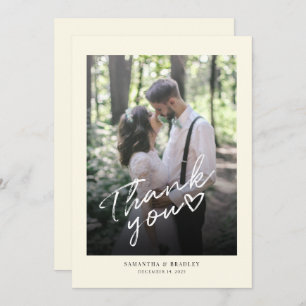 Modern Photo Wedding Thank You Card