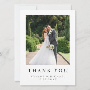 Modern Photo Wedding Thank You Card Personalized