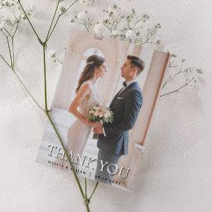 Modern Photo Wedding Thank You Card Personalized