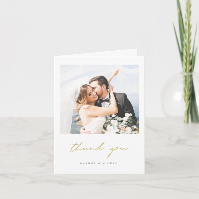 Modern Photo Wedding Thank You Card Template (Front)