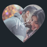 Modern Photo Wedding Thank You Favour Stickers<br><div class="desc">Customize these wedding favour thank you stickers with your favourite photograph and your names.</div>