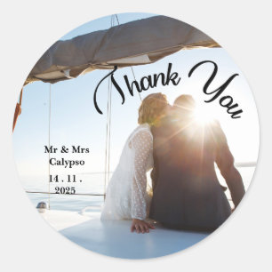 Modern Photo Wedding Thank You Favour Stickers