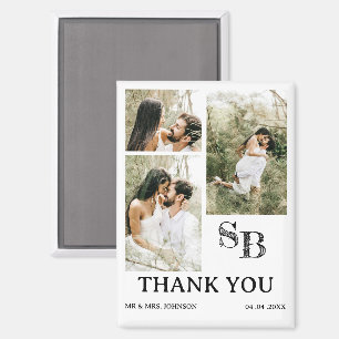 Modern Photo Wedding Thank You Magnet
