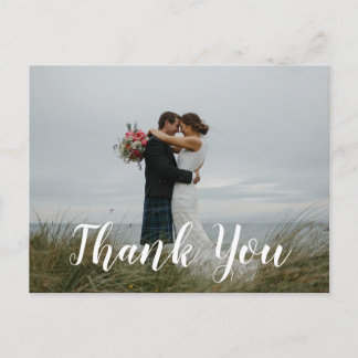 Modern Photo Wedding Thank You Postcard
