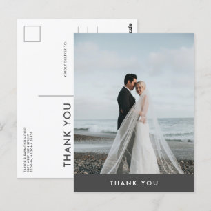 Modern Photo Wedding Thank You Postcard