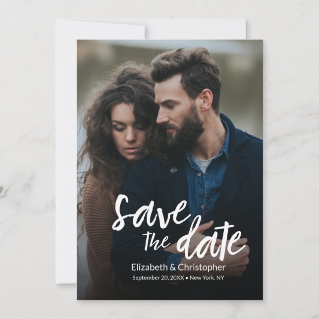 Modern Photo Wedding Website qr code Custom Invitation (Front)