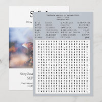 Modern Photo Wedding Word Search Save the Date- La