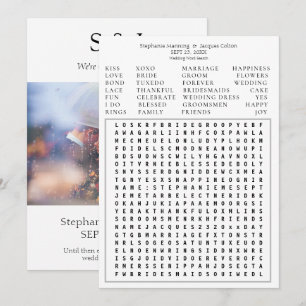 Modern Photo Wedding Word Search Save the Date- W2 Invitation