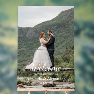 Modern Photo Welcome Wedding Acrylic Sign