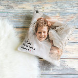 Modern Photo & What Matters Most Positive Quote Outdoor Pillow<br><div class="desc">Introducing the "Modern Photo & What Matters Most Positive Quote" product, available exclusively on Zazzle! This unique and inspiring product combines the power of modern photography with a positive quote that reminds us of what truly matters in life.The "Modern Photo & What Matters Most Positive Quote" product is available in...</div>