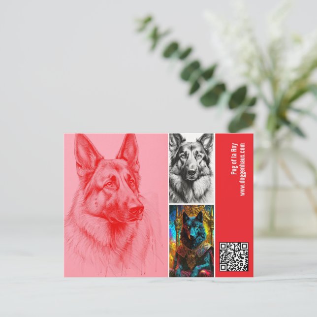 Modern Photograph German Shepherd  Postcard (Standing Front)