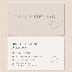 Modern Photographer Blush Pink Minimalist Luxury  Business Card