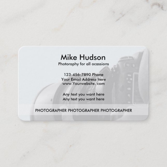 Modern Photographer Business Cards (Front)