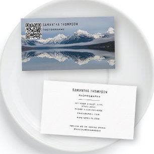 Modern Photographer QR Code Photo Business Card