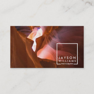 Modern Photographer Square Logo with Your Image Business Card