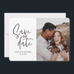 Modern photographic floral wedding save the date<br><div class="desc">Modern photographic floral wedding save the date. In purples, pinks, browns and green. Modern take on rustic wedding with script handwriting.</div>