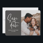 Modern photographic floral wedding save the date<br><div class="desc">Modern photographic floral wedding save the date. In purples,  pinks,  browns and green. Modern take on rustic wedding with script handwriting.</div>