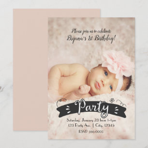 Modern Photography Birthday Party Photo Invitation
