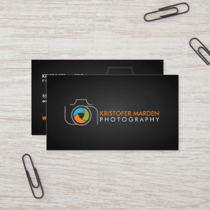 Modern Photography Camera and Colourful Shutter Business Card
