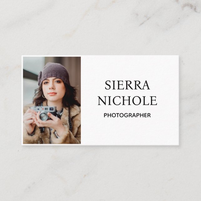 Modern Photography QR Code Business Card (Front)