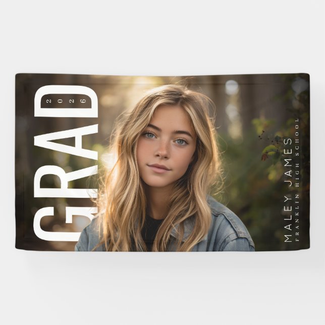 Modern PhotoPop Class of Graduation Banner (Horizontal)